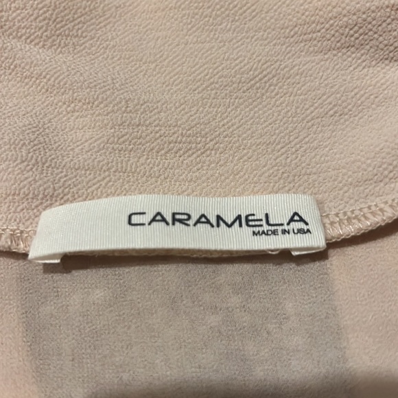 Caramela Peach Sleeveless Blouse Sz L - Picture 4 of 7